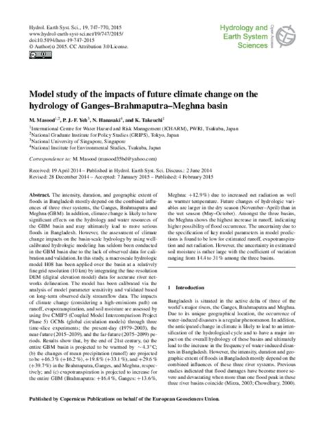 (PDF) Model study of the impacts of future climate change on the ...