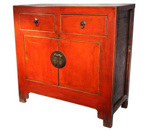 Chinese Antque Cabinet in Red 38'' Wide For Use in Asian Style ...