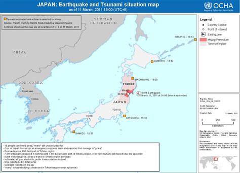 JAPAN: Earthquake and Tsunami situation map (See larger version of map ...