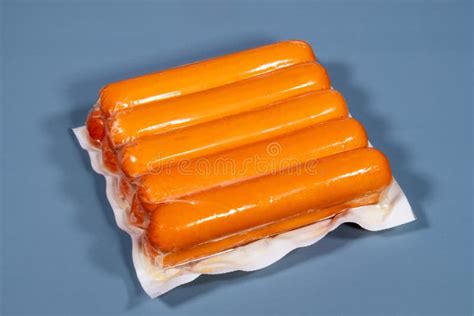 Sausage Packaged in Plastic by Manufacturer Stock Photo - Image of ...