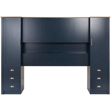 Homelife | Lancaster Overbed Storage Unit | Blue Slate | House of Fraser