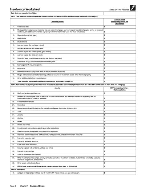 Fillable Insolvency Irs Pdf - Fill Online, Printable, Fillable, Blank ...