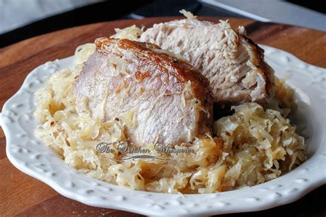 pork and sauerkraut on stove top