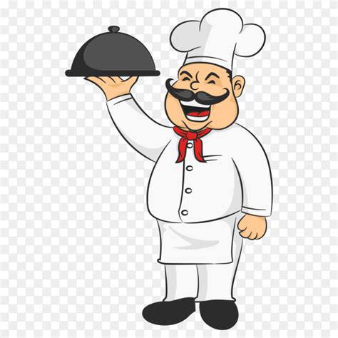 Cartoon restaurant logo chef illustration mascot design on transparent background PNG - Similar PNG