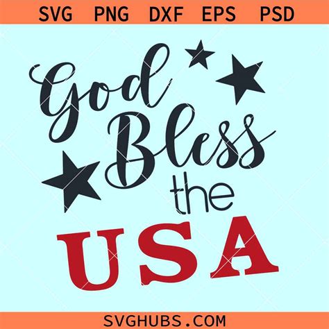 God bless the USA svg, Christian 4th of July svg, Patriotic USA Flag svg