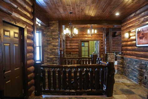 #interior log railing #rustic #log cabin #log home | Log siding, Railing, Staircase