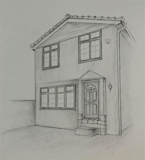 Pencil Drawing of a House by a DrawPj.com Student