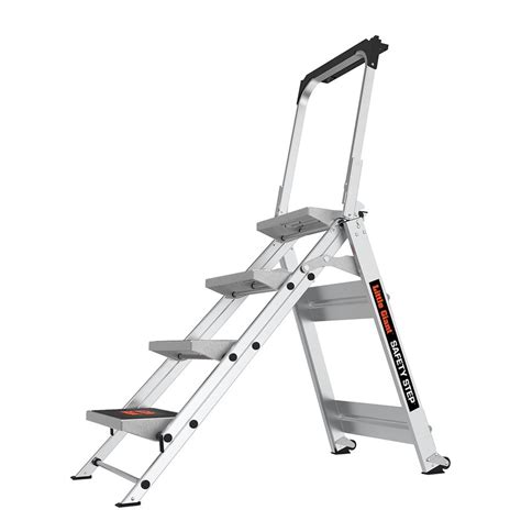 Little Giant Ladders 4-Step 300-lbs Capacity Silver Aluminum Foldable ...