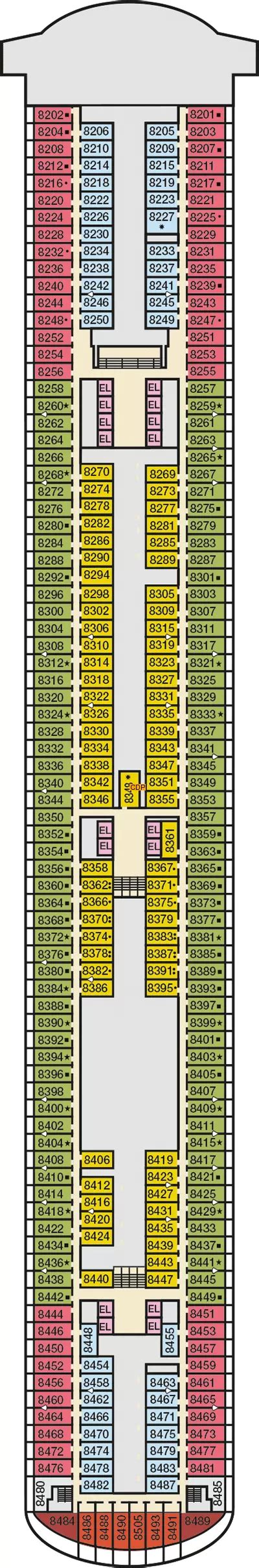 Carnival Firenze Deck 8 deck 8 plan | Cruisedeckplans.com