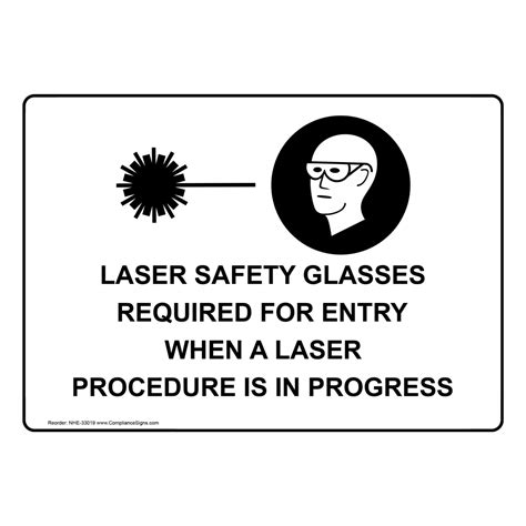 Process Hazards PPE - Eye Sign - Laser Safety Glasses Required For