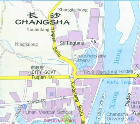 Changsha Map City of China | Map of China City Physical Province Regional