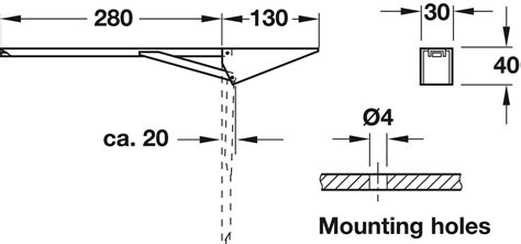 Hinged Spring Bracket, For table extension, folding - in the Häfele Canada Shop