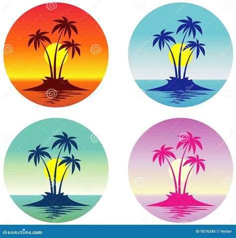 Tropical Island (Vector) Royalty Free Stock Photo - Image: 9576245