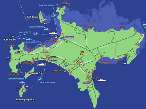 Koh Mak Map. PDF, print and Googlemap of the island.