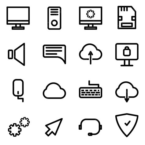 Computer Settings Vector Hd PNG Images, Computer Icon Set Vector ...