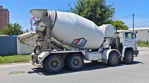 Concrete truck working editorial photography. Image of preparing ...