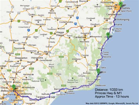 Road Maps Melbourne to Sydney Nsw - Eden to Melbourne Road Map 2