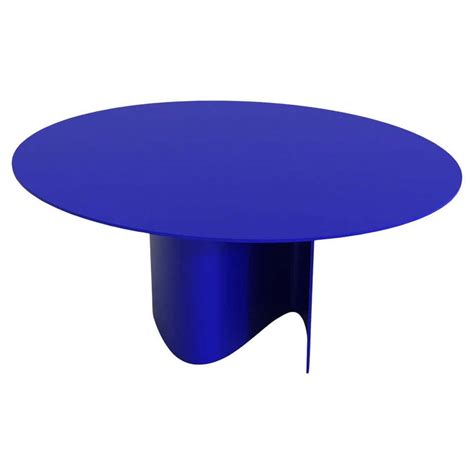 Round Industrial Steel Dining Table, Contemporary For Sale at 1stDibs