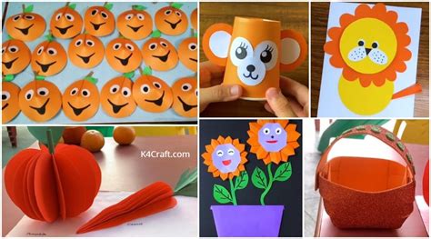 40+ Orange Color Craft Ideas & Activities For Preschool Kids - K4 Craft