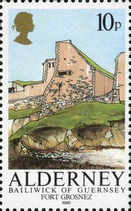 Stamp: Fort Grosnez (Alderney(Alderney Forts 1986) Mi:GG-AL 28,Sn:GG-AL 28,Yt:GG-AL 28,Sg:GG-AL ...