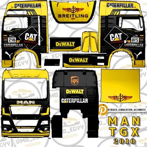 MAN TGX Caterpillar Skin | Mobil mustang, Truk besar, Mobil