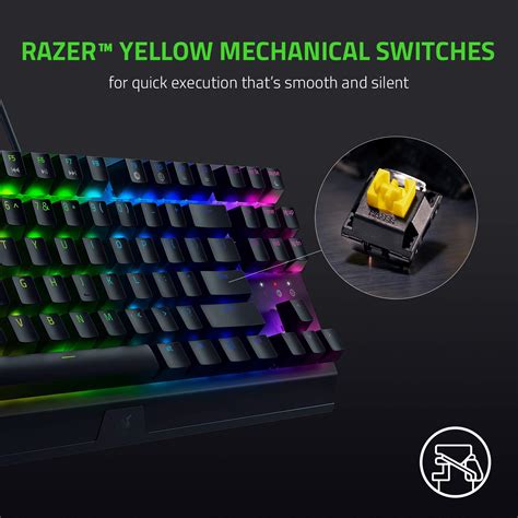 Razer BlackWidow V3 Tenkeyless (Green Mechanical Switches) - Compact Mechanical Gaming Keyboard ...