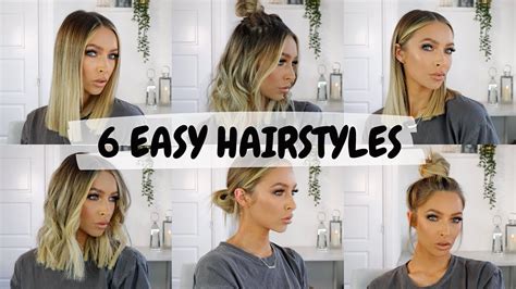 6 EASY HAIRSTYLES FOR SHORT / MID LENGTH HAIR | ALEXXCOLL - YouTube