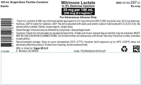 Milrinone - FDA prescribing information, side effects and uses