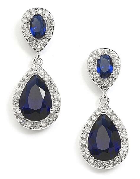 Ruby Earrings : Blue Wedding earrings, Sapphire Blue earrings, Ruby Red Earrings, Emerald Green ...