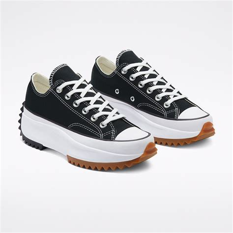 Converse Run Star Hike Low Top Black White Platform Wedge Club Kick w ...