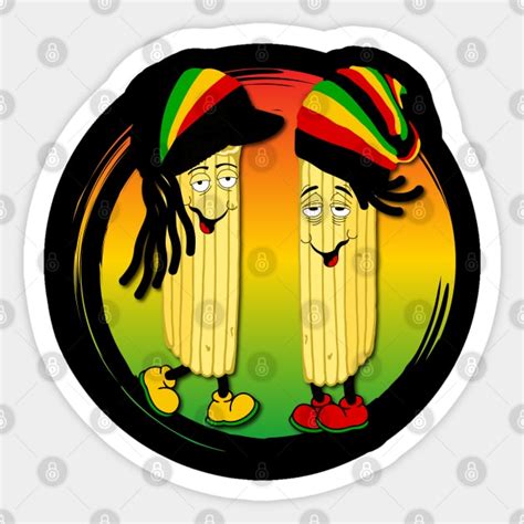 Funny Jamaican Rasta Food Characters - Rasta - Sticker | TeePublic