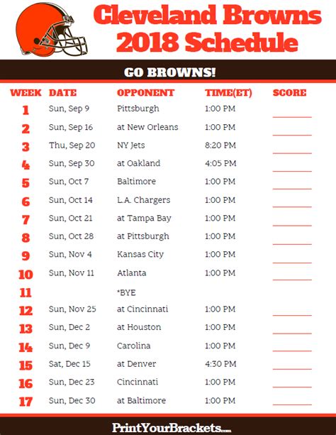 Printable Cleveland Browns Schedule 2024 - Printable Word Searches