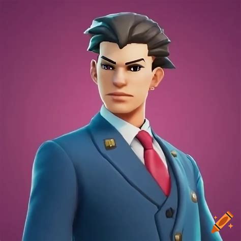 Phoenix wright skin in fortnite battle royale on Craiyon