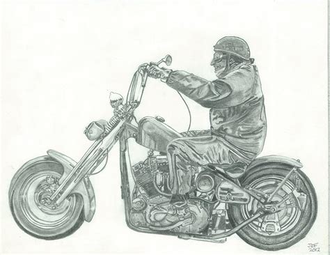 Motorcycle Chopper Drawing at PaintingValley.com | Explore collection ...