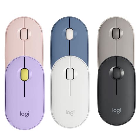 Logitech Pebble M350 Wireless Silent Bluetooth Mouse (Sand/Blueberry ...