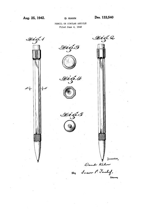 Pencil patent drawings. Actually looks better than the pencils of today | Patent drawing ...