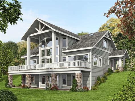 Mountain House Plan with Dramatic Window Wall - 35516GH | Architectural ...