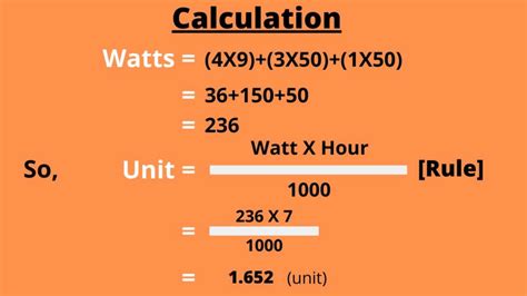 How to calculate home electric units usage