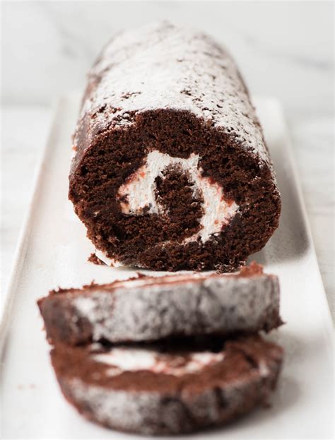 Chocolate Swiss Roll Cake Dairy Free Egg Free Nut Free Vegan