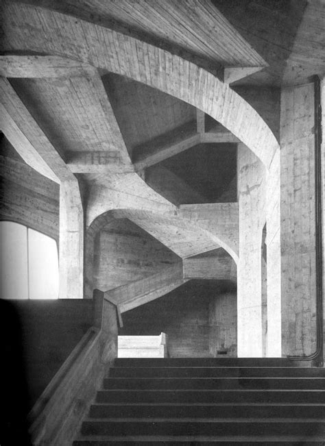 Rudolf Steiner's Second Goetheanum, Interior poured concrete stairs during construction ...