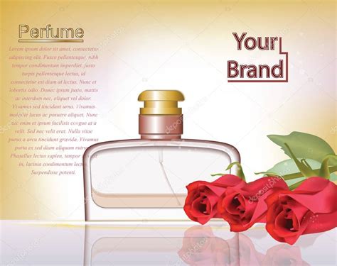 Perfume cosmetics and perfume ads template. Silver bottle sparkling ...