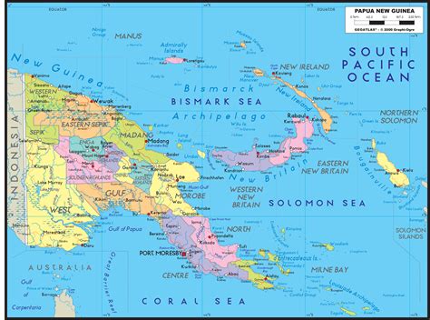 Papua New Guinea Provinces Map