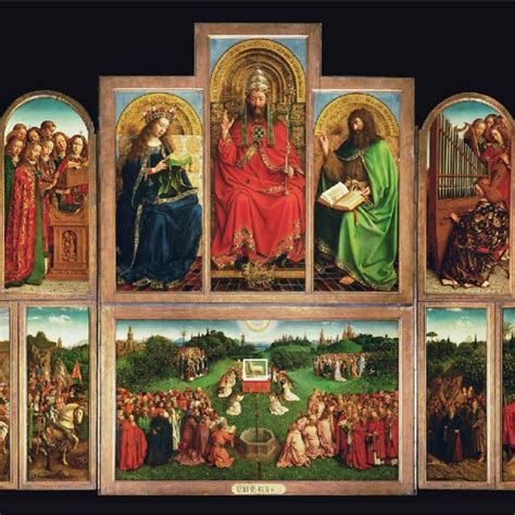 The Ghent Altarpiece by the Van Eyck brothers (1432, Cathedral of Saint... | Download Scientific ...