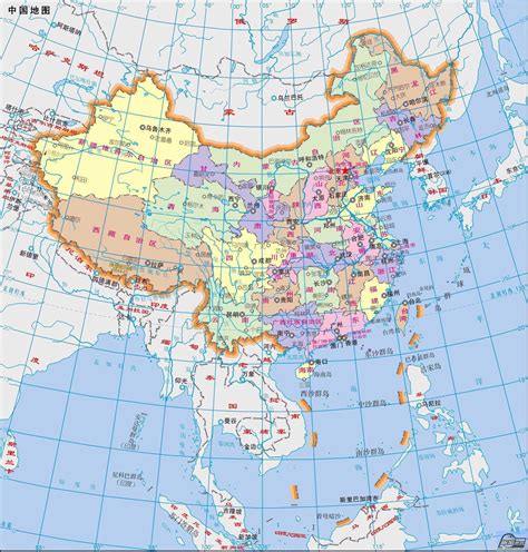 Detailed political and administrative map of China in Chinese. China ...