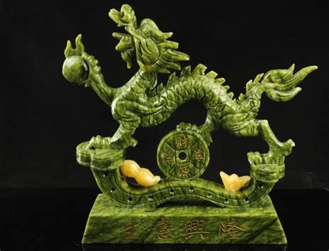 Elaborate Chinese Antique collection handmade jade dragon auspicious statue | Jade carving ...