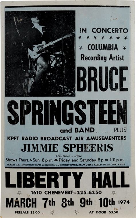 Bruce Springsteen Liberty Hall Poster