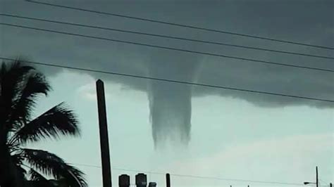 Waterspout formation near the Southern Cuban City of Cienfuegos