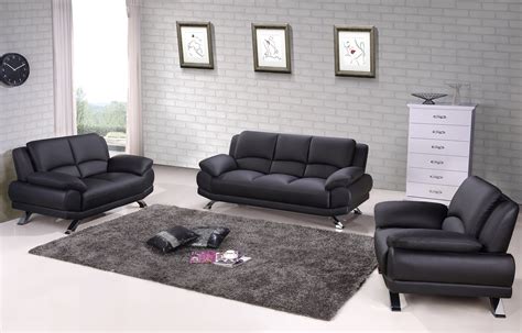 Black Genuine Leather Sofa Set with Tufted Pillows Atlanta Georgia Beverly-Hills-117-Black