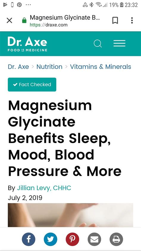 Pin by ruth swanepoel on health | Magnesium glycinate benefits ...