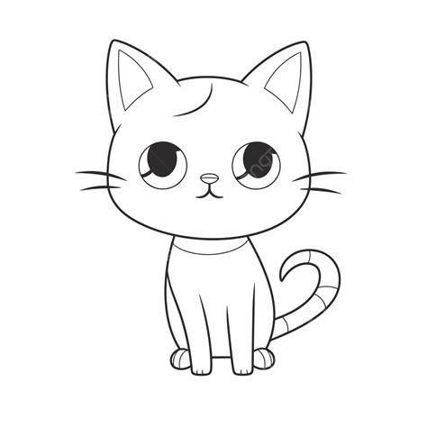 Cute Cat Coloring Pages For Kids Cute Cat Coloring Outline Sketch ...